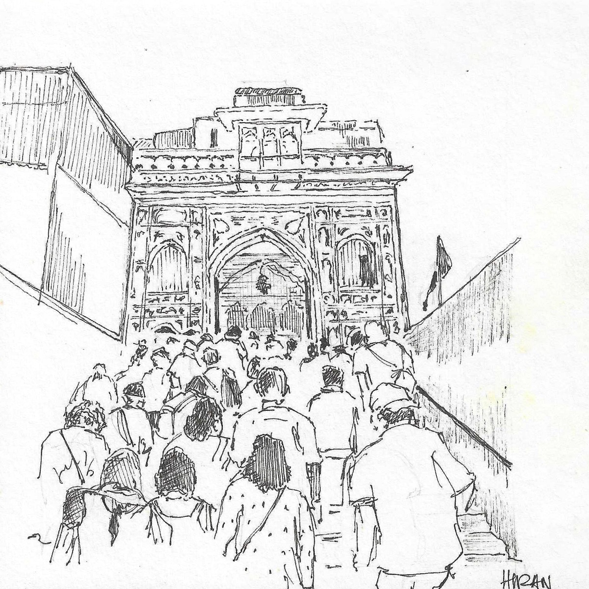 Sketch of the entrance to Amber Palace
