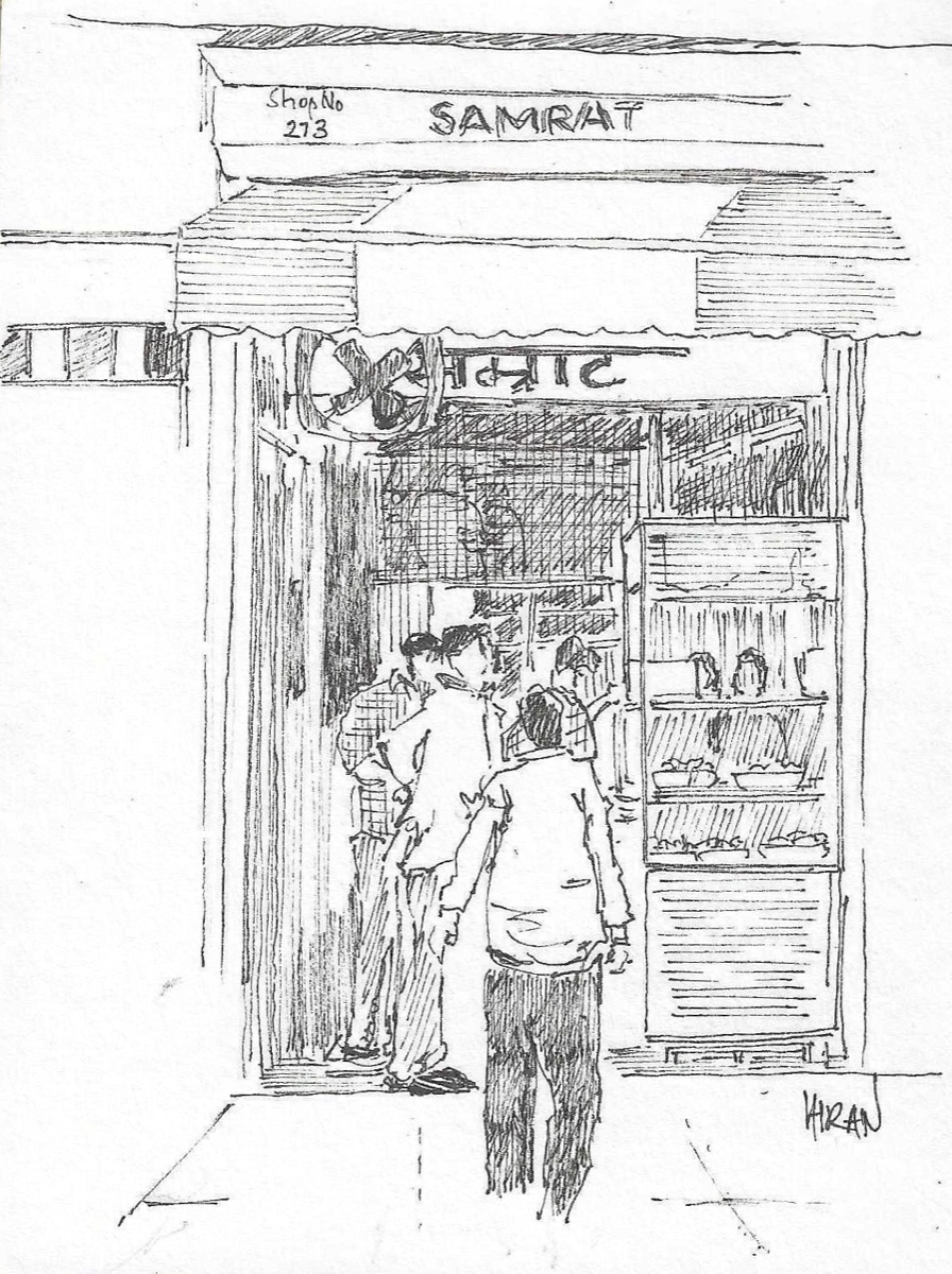 Samrat Restaurant, so good that I had to draw it