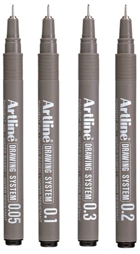 Artline Drawing pen Pigment Ink-Set